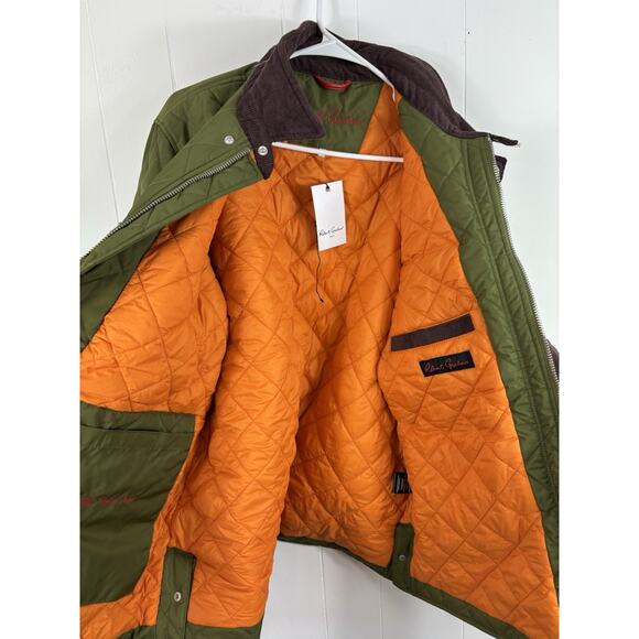 Robert Graham Quilted Jacket Green Size XL NWT Collared Preppy Outdoor Lagenlook - Picture 12 of 15